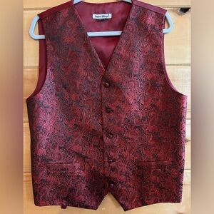 Daniel Ellissa red black paisley adjustable vest size M